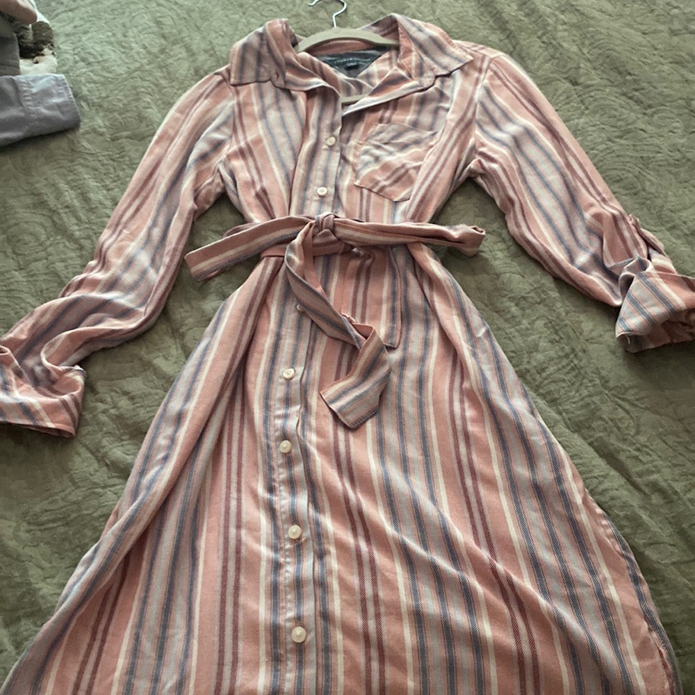 Pink white light blue Tommy Hilfiger dress size 8